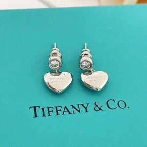 Tiffany & Co. Silver Heart Drop Earrings